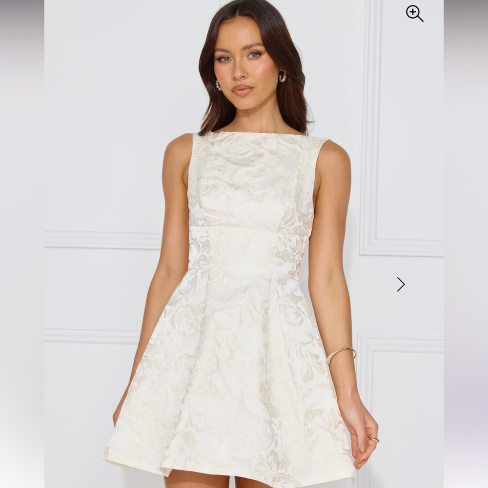 Elegant Cream Floral Dress